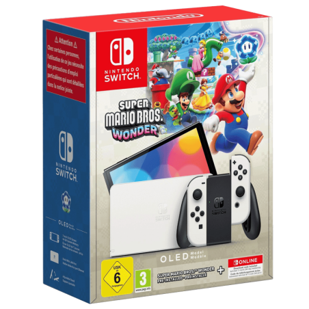 Nintendo Switch OLED + Mario Bros Wonder + NSO 12M
