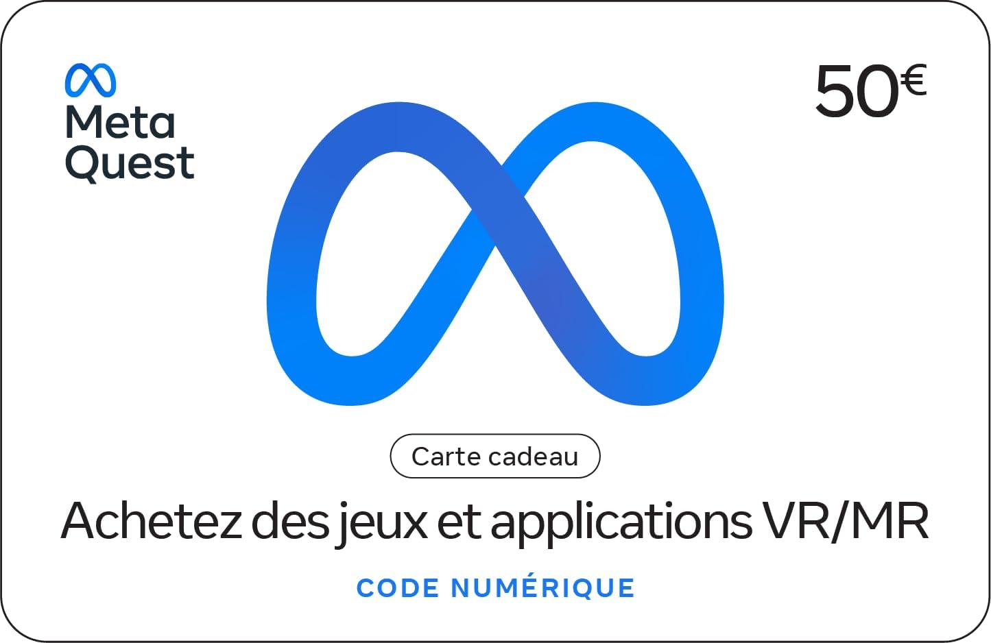 META QUEST Gift Code €50- Download Code - France Only